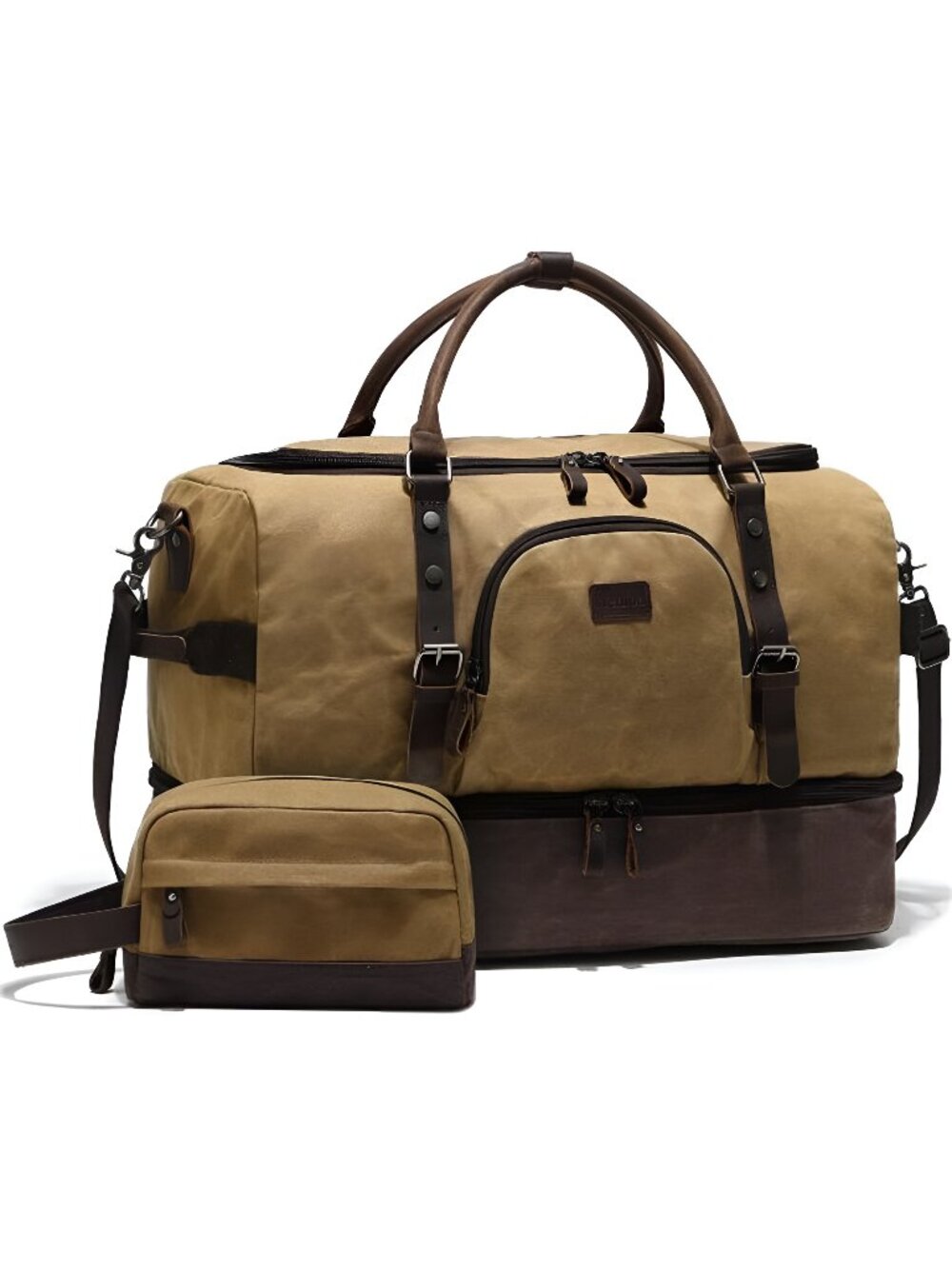 Weekender Bag with Shoe Compartment Large Overnight Bag for Men Canvas